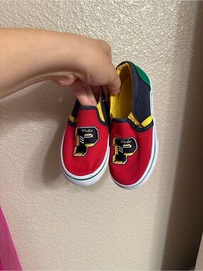 Polo by Ralph Lauren Kids Slip-On Sneakers in Red, Black & Green